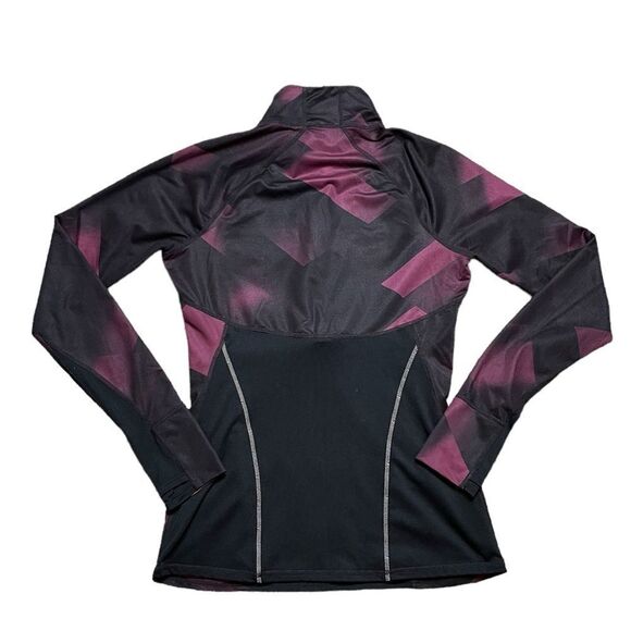 ATHLETA Running Wild Half Zip Shirt Black Purple Size Small - Picture 2 of 5